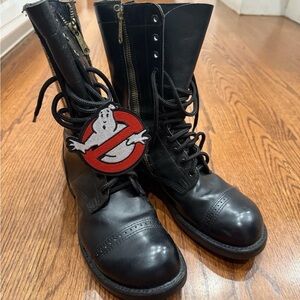 Corcoran Leather Combat Boots Black Cap Toe Side Zip Men’s 7D